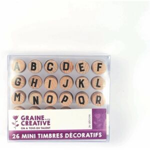 Graine Créative 26 Mini Drewniane Pieczątki - Wielkie litery alfabetu Graine Créative 26 Mini Drewniane Pieczątki - Wielkie litery alfabetu
