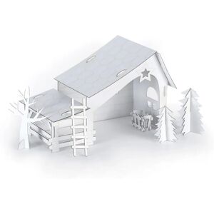 Crèche en carton MegaCrea à monter soi-même - 29 cm - Blanc - Décoration de Noël - Publicité Crèche en carton MegaCrea à monter soi-même - 29 cm - Blanc - Décoration de Noël - Publicité