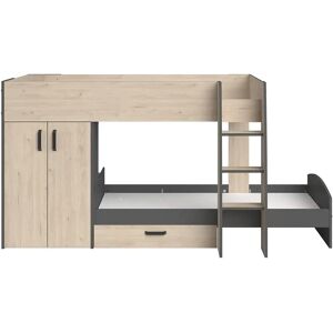 Parisot Stim Køyeseng - Grå, 90x200cm, Uten Madrass Parisot Stim Køyeseng - Grå, 90x200cm, Uten Madrass