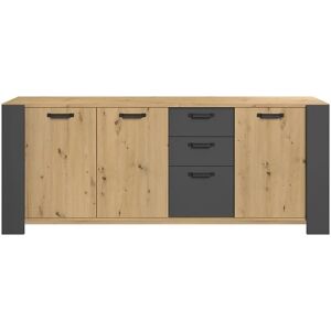 Calicosy Buffet Loft - 3 Portes 3 Tiroirs - Ombre Gris - Publicité Calicosy Buffet Loft - 3 Portes 3 Tiroirs - Ombre Gris - Publicité