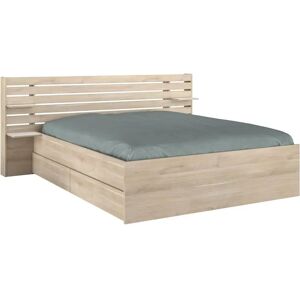 Lit Vente-unique 160x200 cm Naturel Clair - Rangement Minimaliste - Publicité Lit Vente-unique 160x200 cm Naturel Clair - Rangement Minimaliste - Publicité