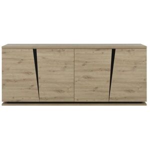 Credenza Calicosy - 4 Ante, Nero & Rovere - Stile Industriale Credenza Calicosy - 4 Ante, Nero & Rovere - Stile Industriale