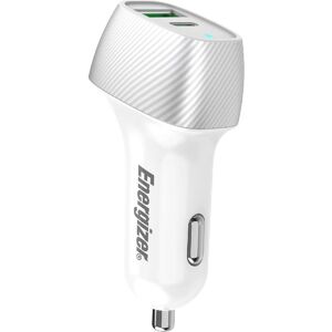 Energizer Car Charger - 38W Power Delivery & QuickCharge - White/Silver Energizer Car Charger - 38W Power Delivery & QuickCharge - White/Silver