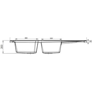 MODERNA EPBB120R17D - Fregadero de Cocina con Doble Cuenco Reversible MODERNA EPBB120R17D - Fregadero de Cocina con Doble Cuenco Reversible