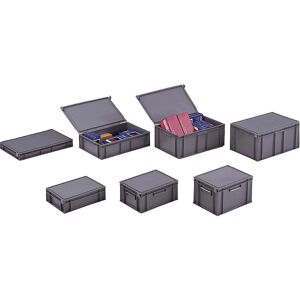 Contêiner de armazenamento Kaiser 15L - Norma europeia - Empilhável - Cinza Contêiner de armazenamento Kaiser 15L - Norma europeia - Empilhável - Cinza