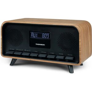 Radio vintage Thomson Marron noir - Design vintage - Bluetooth 5.3 - Écran LCD - Radio FM - Double alarme - Chargeur USB-C - 230V Radio vintage Thomson Marron noir - Design vintage - Bluetooth 5.3 - Écran LCD - Radio FM - Double alarme - Chargeur USB-C - 230V