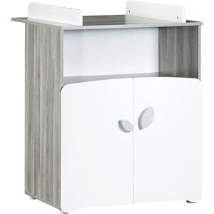 Commode à langer Baby Price New Leaf - 2 Portes & Niche - Blanc - 76x97x66 cm Commode à langer Baby Price New Leaf - 2 Portes & Niche - Blanc - 76x97x66 cm