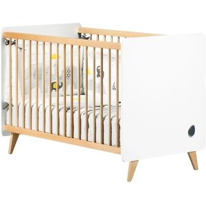 Lit bébé Oslo Blanc et Bois Clair - Style Scandinave Lit bébé Oslo Blanc et Bois Clair - Style Scandinave