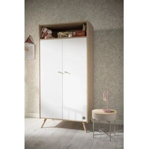 Armario para bebé Sauthon - Blanco y marrón de madera - 2 puertas, 1 estante - Muebles de bebé Armario para bebé Sauthon - Blanco y marrón de madera - 2 puertas, 1 estante - Muebles de bebé