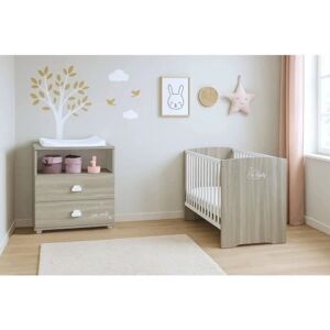 BABY PRICE - SMILE - 120x60 - Chene silex - Ensemble chambre bebe BABY PRICE - SMILE - 120x60 - Chene silex - Ensemble chambre bebe