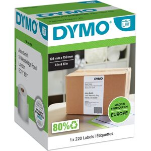 DYMO Vita Självhäftande Etiketter - 104x159 mm - för LabelWriter 4XL DYMO Vita Självhäftande Etiketter - 104x159 mm - för LabelWriter 4XL
