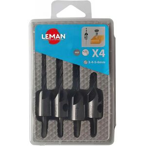 LEMAN - Coffret 4 forets hélicoïdaux avec fraisoirs bois - 203.500.04 LEMAN - Coffret 4 forets hélicoïdaux avec fraisoirs bois - 203.500.04