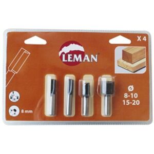 Ensemble de fraises droites Leman - 4 pièces - Carbure solide - 8 mm - Publicité Ensemble de fraises droites Leman - 4 pièces - Carbure solide - 8 mm - Publicité