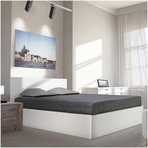 Lit de rangement Weber avec matelas 140x200 cm - Blanc - Publicité Lit de rangement Weber avec matelas 140x200 cm - Blanc - Publicité