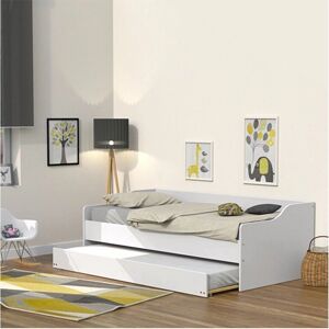 Lit blanc Weber gain de place avec 2 sommiers - Lit - Publicité Lit blanc Weber gain de place avec 2 sommiers - Lit - Publicité