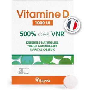 Vitavea Vitamine D 1000 UI - 90 Comprimés - Supplément vitaminé - Publicité Vitavea Vitamine D 1000 UI - 90 Comprimés - Supplément vitaminé - Publicité