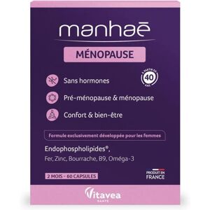 MANHAE Soutien à la Ménopause Sans Hormones - 60 Capsules - Publicité MANHAE Soutien à la Ménopause Sans Hormones - 60 Capsules - Publicité