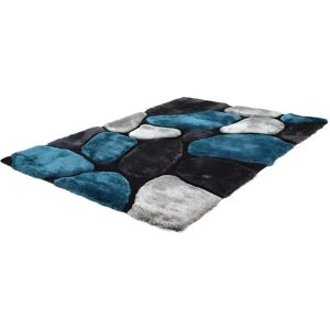 Tapis shaggy Pietra OZAIA - Turquoise et gris - 120x170cm - Publicité Tapis shaggy Pietra OZAIA - Turquoise et gris - 120x170cm - Publicité