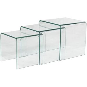 Vente-unique - Tavolini a scomparsa MINKA - Trasparente Vente-unique - Tavolini a scomparsa MINKA - Trasparente