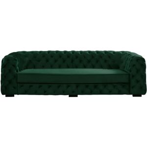 Canapé Chesterfield 3 places en velours vert pin - Vente-unique - Publicité Canapé Chesterfield 3 places en velours vert pin - Vente-unique - Publicité