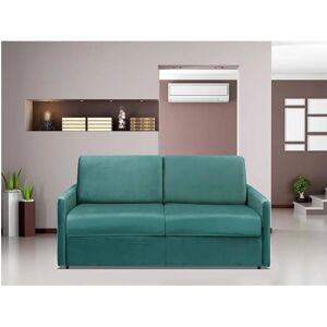 Divano Letto in Velluto Vente-unique - 3 Posti con Apertura Veloce - Verde Divano Letto in Velluto Vente-unique - 3 Posti con Apertura Veloce - Verde