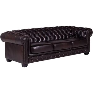Sofá Chesterfield 4 lugares - Couro - Marrom Sofá Chesterfield 4 lugares - Couro - Marrom
