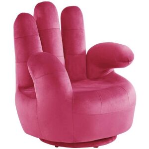 Poltrona girevole in velluto Fucsia Vente-Unique Poltrona girevole in velluto Fucsia Vente-Unique