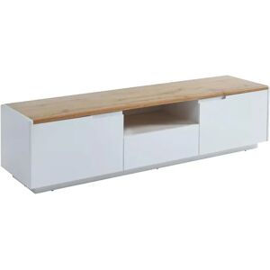 Mueble TV Amani - Blanco, Roble Claro - 160x40x40cm Mueble TV Amani - Blanco, Roble Claro - 160x40x40cm
