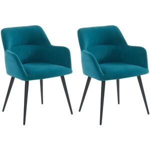 Vente-unique Heka Chaise en Tissu et Métal Vert Aqua - Chaise Vente-unique Heka Chaise en Tissu et Métal Vert Aqua - Chaise