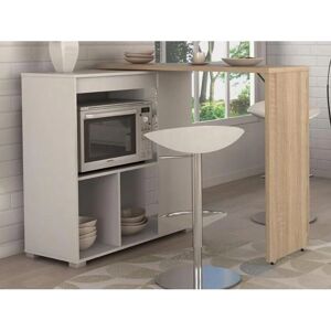 Vente-unique Saturne Bar angolare modulabile - Bianco e Rovere - Mobili da Bar Vente-unique Saturne Bar angolare modulabile - Bianco e Rovere - Mobili da Bar