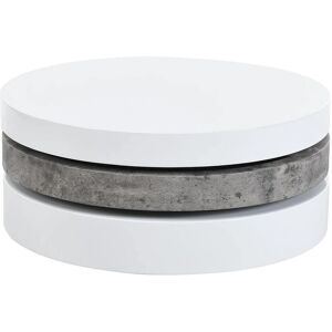 Mesa de centro modular Janita - 80x80x32,5cm - Cinza & Branco Mesa de centro modular Janita - 80x80x32,5cm - Cinza & Branco