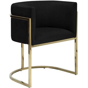 Pascal Morabito Fauteuil - Velours & Metaalpoten - Zwart Pascal Morabito Fauteuil - Velours & Metaalpoten - Zwart