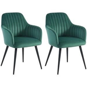 Cadeiras Verdes de Veludo Eleana - Conjunto de 2 - Uso Interior Cadeiras Verdes de Veludo Eleana - Conjunto de 2 - Uso Interior