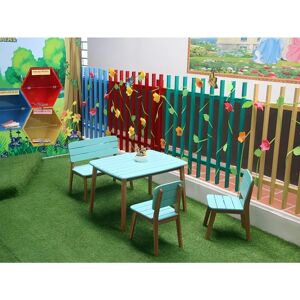Tavolo da giardino MYLIA - Legno di acacia per 4 persone - Cielo blu - Arredo da esterno Tavolo da giardino MYLIA - Legno di acacia per 4 persone - Cielo blu - Arredo da esterno