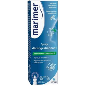 Spray nasal à l'eau de mer naturelle Marimer - Décongestion - Publicité Spray nasal à l'eau de mer naturelle Marimer - Décongestion - Publicité