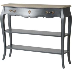 Console Chamy Noire Nature & Anthracite - 1 Tiroir - Publicité Console Chamy Noire Nature & Anthracite - 1 Tiroir - Publicité