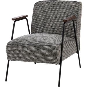 Fauteuil vintage en tissu gris Huggy - 60x76x73 cm - Publicité Fauteuil vintage en tissu gris Huggy - 60x76x73 cm - Publicité