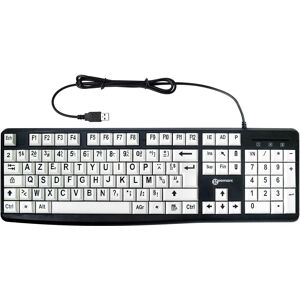 Geemarc Modelo - Teclado Inalámbrico de Alto Contraste para Personas con Visión Limitada Geemarc Modelo - Teclado Inalámbrico de Alto Contraste para Personas con Visión Limitada