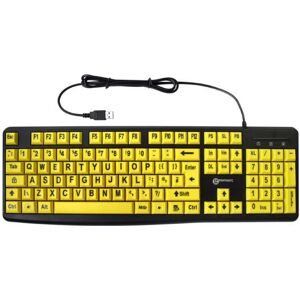 Teclado USB QWERTY Universal Geemarc - Negro, Amarillo - Para Personas con Visión Reducida Teclado USB QWERTY Universal Geemarc - Negro, Amarillo - Para Personas con Visión Reducida