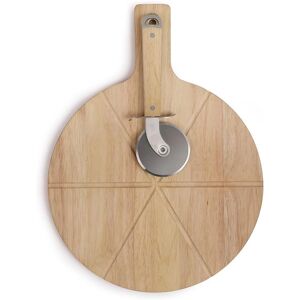 Set de pizza Livoo de 30 cm de madera de caucho - con tabla y cortador Set de pizza Livoo de 30 cm de madera de caucho - con tabla y cortador