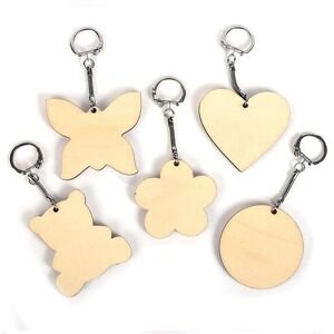 Graine Créative Ensemble de Porte-clés en Bois - 10 Beige 5,5cm Graine Créative Ensemble de Porte-clés en Bois - 10 Beige 5,5cm