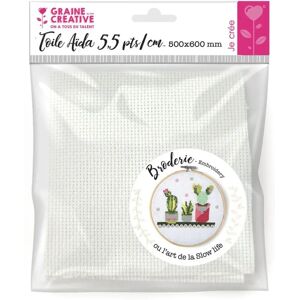 Graine Créative Biała Aida Tkanina 5,5 punktów/cm - Tkanina Graine Créative Biała Aida Tkanina 5,5 punktów/cm - Tkanina