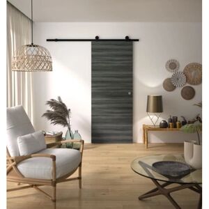Kit porte coulissante OPTIMUM MILANO2 - Noir - 204x83x3,6cm - Acier Kit porte coulissante OPTIMUM MILANO2 - Noir - 204x83x3,6cm - Acier