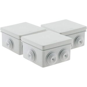 Zenitech Boîtes de dérivation IP55 Carrées 80x80x40mm - Lot de 3 Zenitech Boîtes de dérivation IP55 Carrées 80x80x40mm - Lot de 3