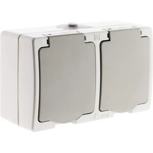 Akya Dubbelsocket 2p+t 16a Buiten IP54 Akya Dubbelsocket 2p+t 16a Buiten IP54