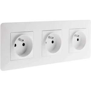Prise électrique pré-câblée Artezo 2P+T Blanc - Triple - Publicité Prise électrique pré-câblée Artezo 2P+T Blanc - Triple - Publicité