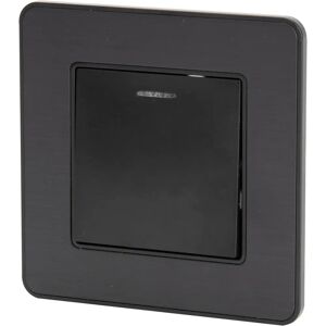 Interrupteur Zenitech Kouro - Noir - 10A - Avec voyant lumineux Interrupteur Zenitech Kouro - Noir - 10A - Avec voyant lumineux