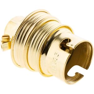 Prise Zenitech B22 en laiton - Bague double de terre - 2A 250V Prise Zenitech B22 en laiton - Bague double de terre - 2A 250V