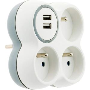 Zenitech 3-Stopcontact Power Strip - 16A, 2 USB-poorten Zenitech 3-Stopcontact Power Strip - 16A, 2 USB-poorten