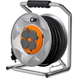 Enrollador de obra Zenitech - 35m, 4 tomas, IP44 Enrollador de obra Zenitech - 35m, 4 tomas, IP44